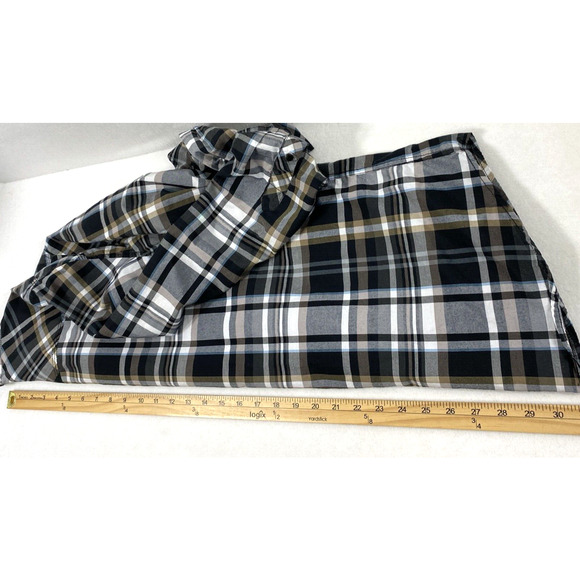 Reclaim‎ Shirt Mens Medium Black Brown Plaid Snap Up Pockets Western Long Sleeve - Picture 9 of 10